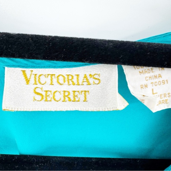 ✅ VINTAGE VICTORIA'S SECRET GOLD LABEL NIGHT SHIRT IN TEAL SIZE LARGE - Picture 3 of 8